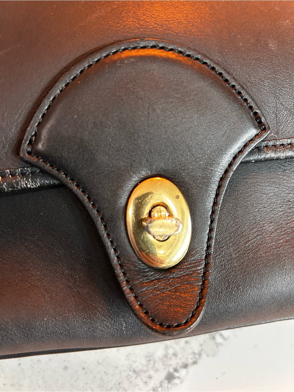 Kirkland Signature Black Leather Top-Handle Satchel with Gold-Tone Turn Lock - Picture 4 of 10